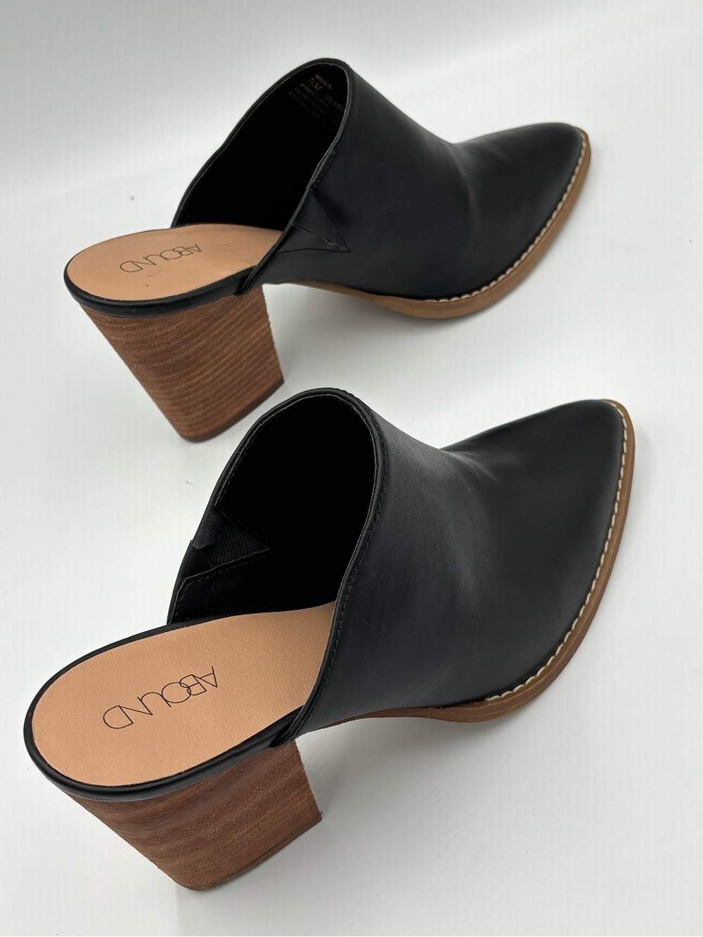 Abound Black Pointed Toe Block Heel Mules Women’s Size 7.5 M